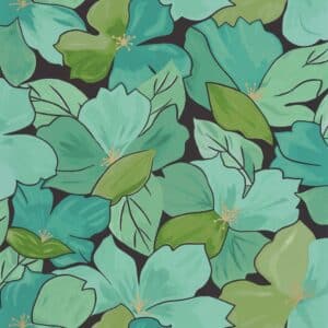 Caselio Flower Power August Vert Emeraude Dore Fond Noir FLP101887124