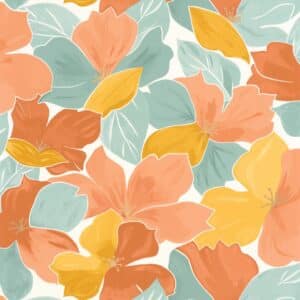 Caselio Flower Power August Vert D'Eau Ocre Corail FLP101887023