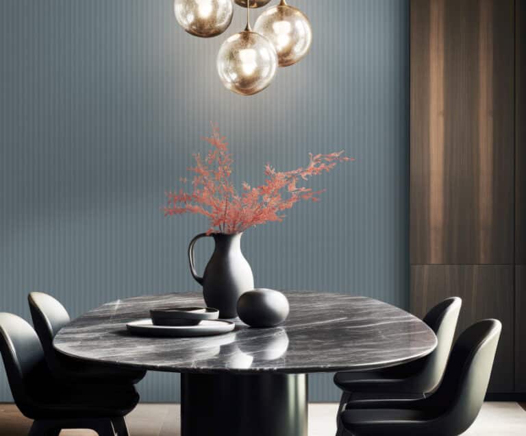 Dark kitchen modern interior design, kitchen furniture with dini