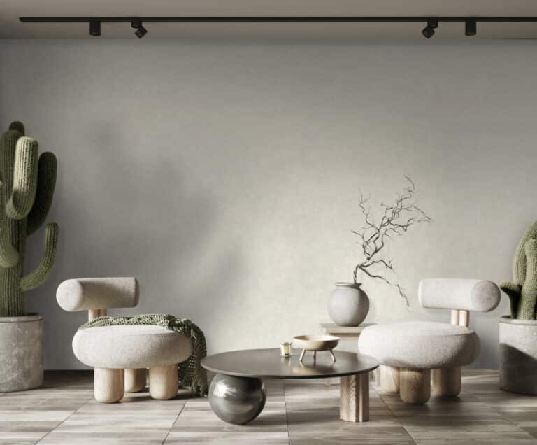 Minimalist,Interior,Design,With,Built,In,Wall,Shelves.,Wabi,Sabi