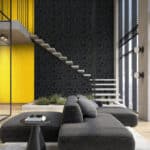 Modern style conceptual interior room 3d illustration