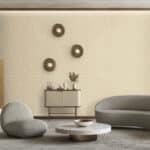 Contemporary,Interior,With,Concrete,Walls,,Furniture,And,Decor.,3d,Render