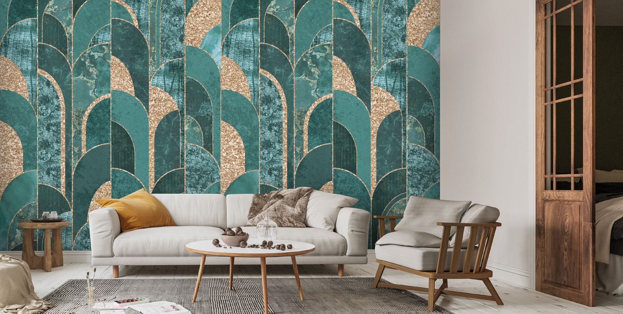art deco behang ruimte