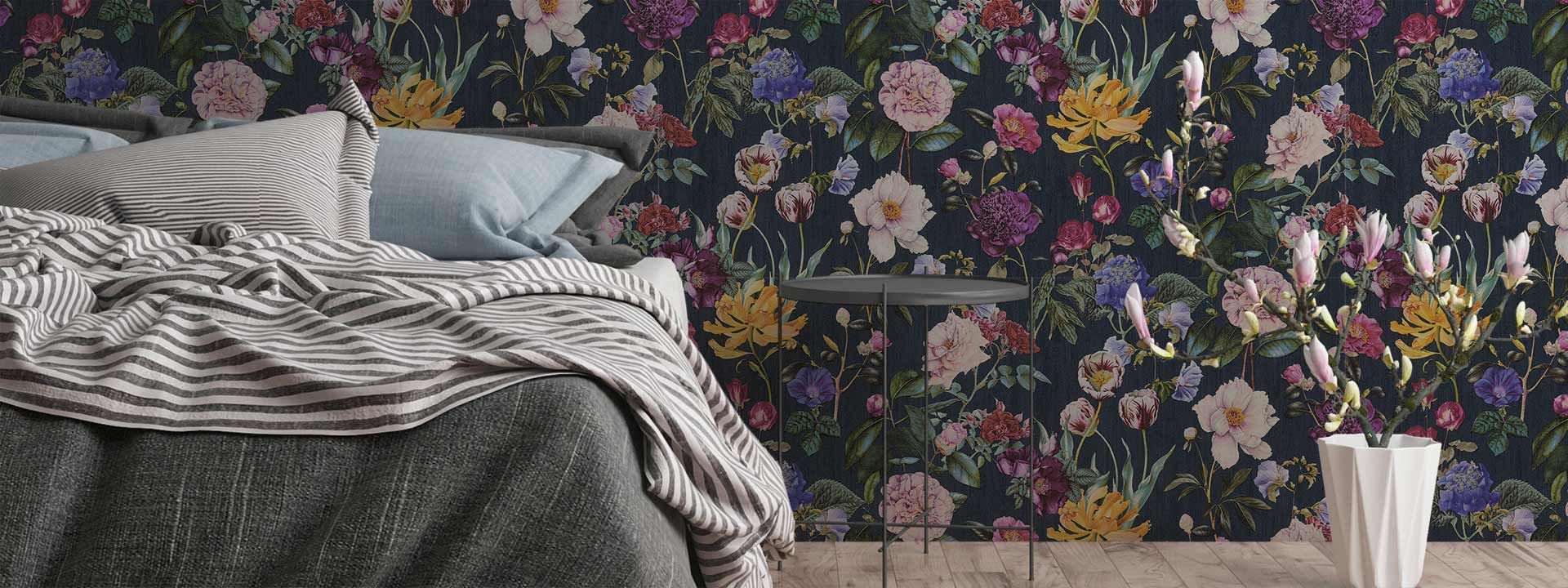 bloemen behang ruimte