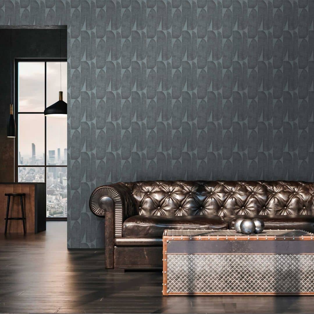 Antraciet behang kamer
