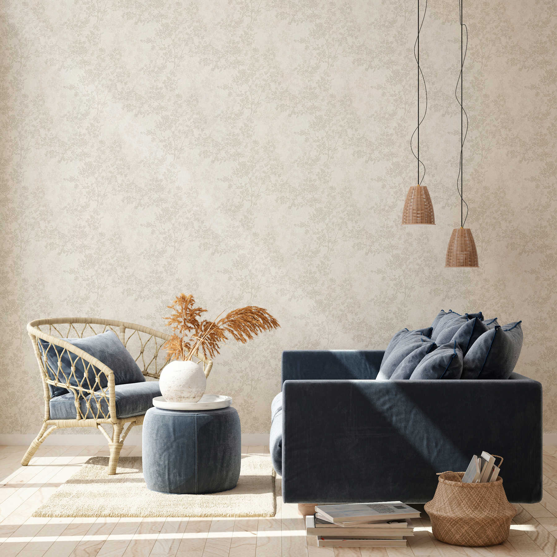 Creme behang kamer