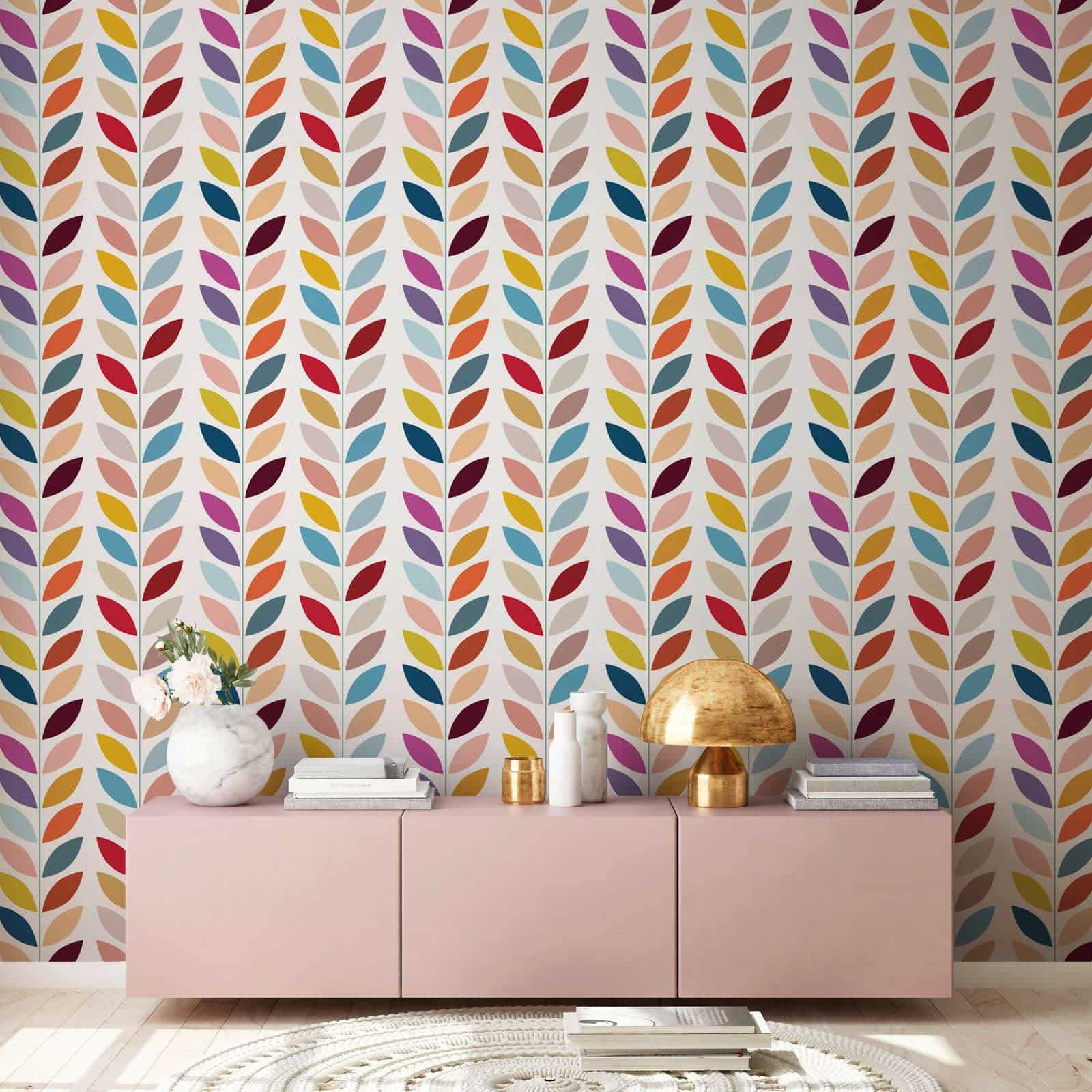 Kleurrijk behang kamer