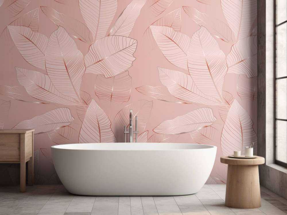 Roze behang kamer
