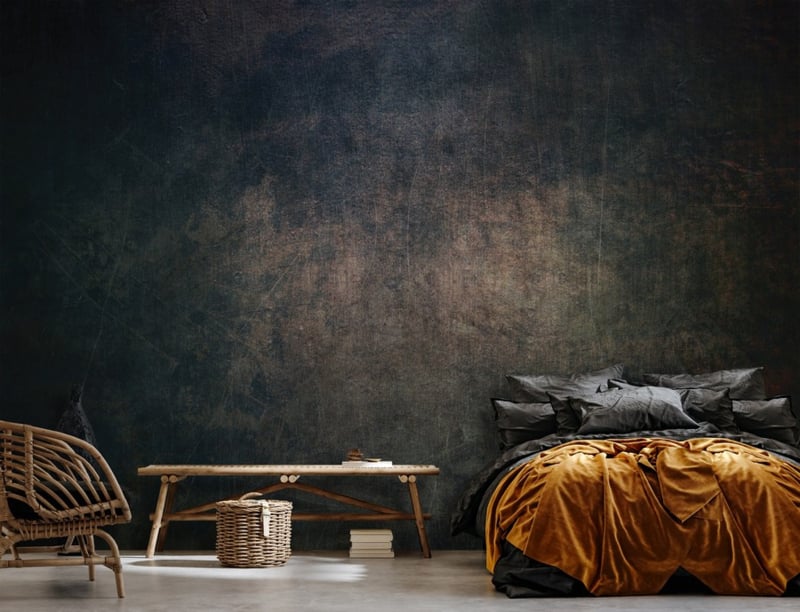 Zwart behang kamer