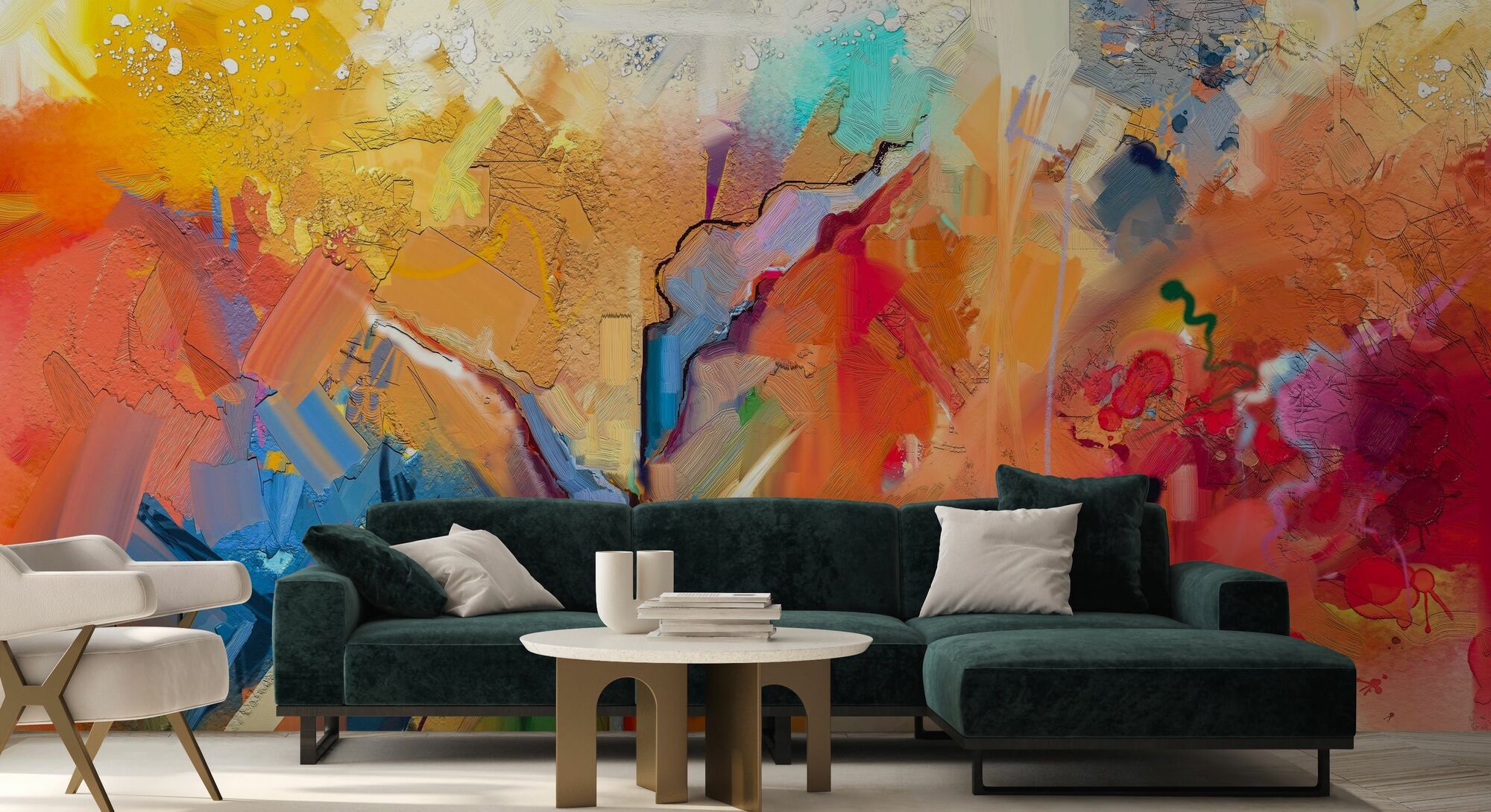 kunst behang kamer