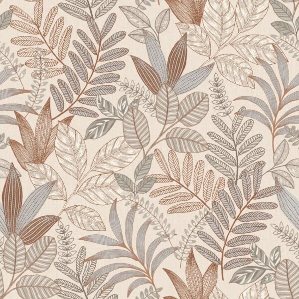 behang bladeren bruin beige AL26292