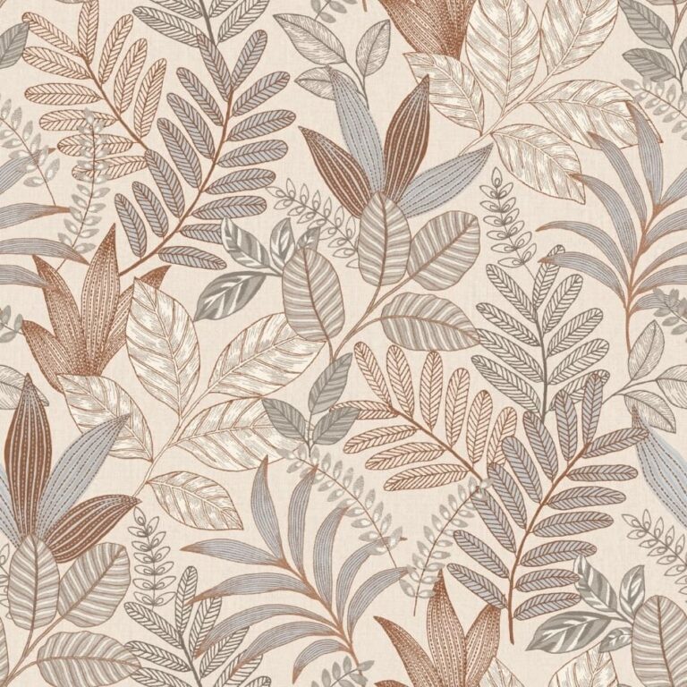 behang bladeren bruin beige AL26292
