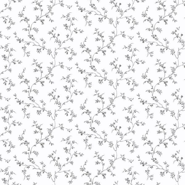 behang bloemen strengen zwart PF38111