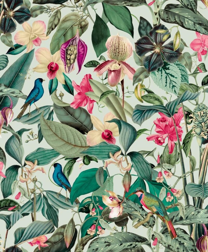 behang-bloemen-vogels-bladeren-81684