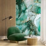 behang fotobehang aquarel groen goud 81681 s1