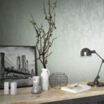 behang mintgroen metallic structuur 34273 s1