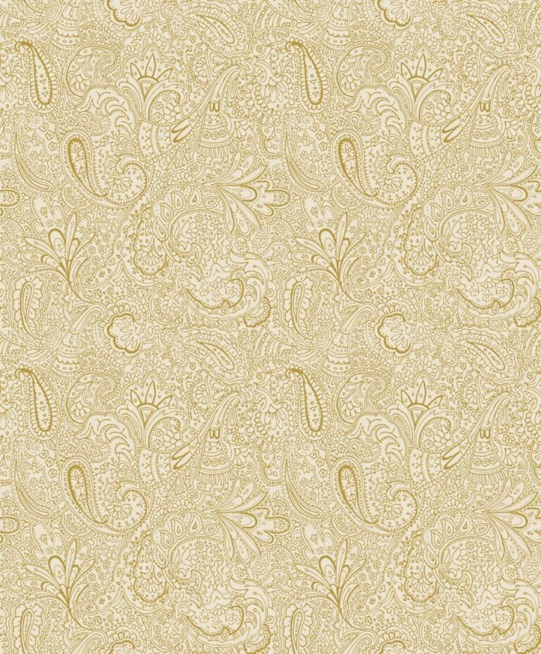 behang paisley bloemen goud geel 11302