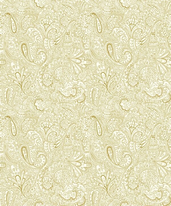 behang paisley bloemen goud wit 11301