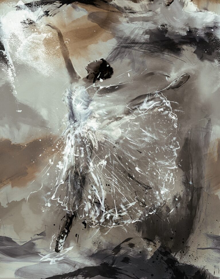 fotobehang ballerina schilderij 35097 2