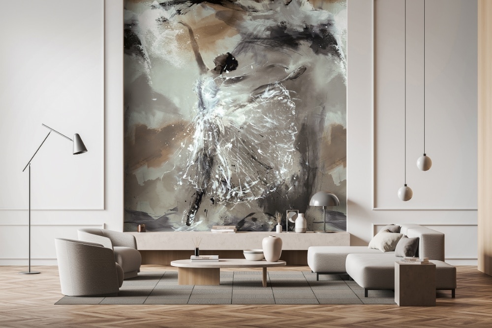 fotobehang ballerina schilderij 35097 s1