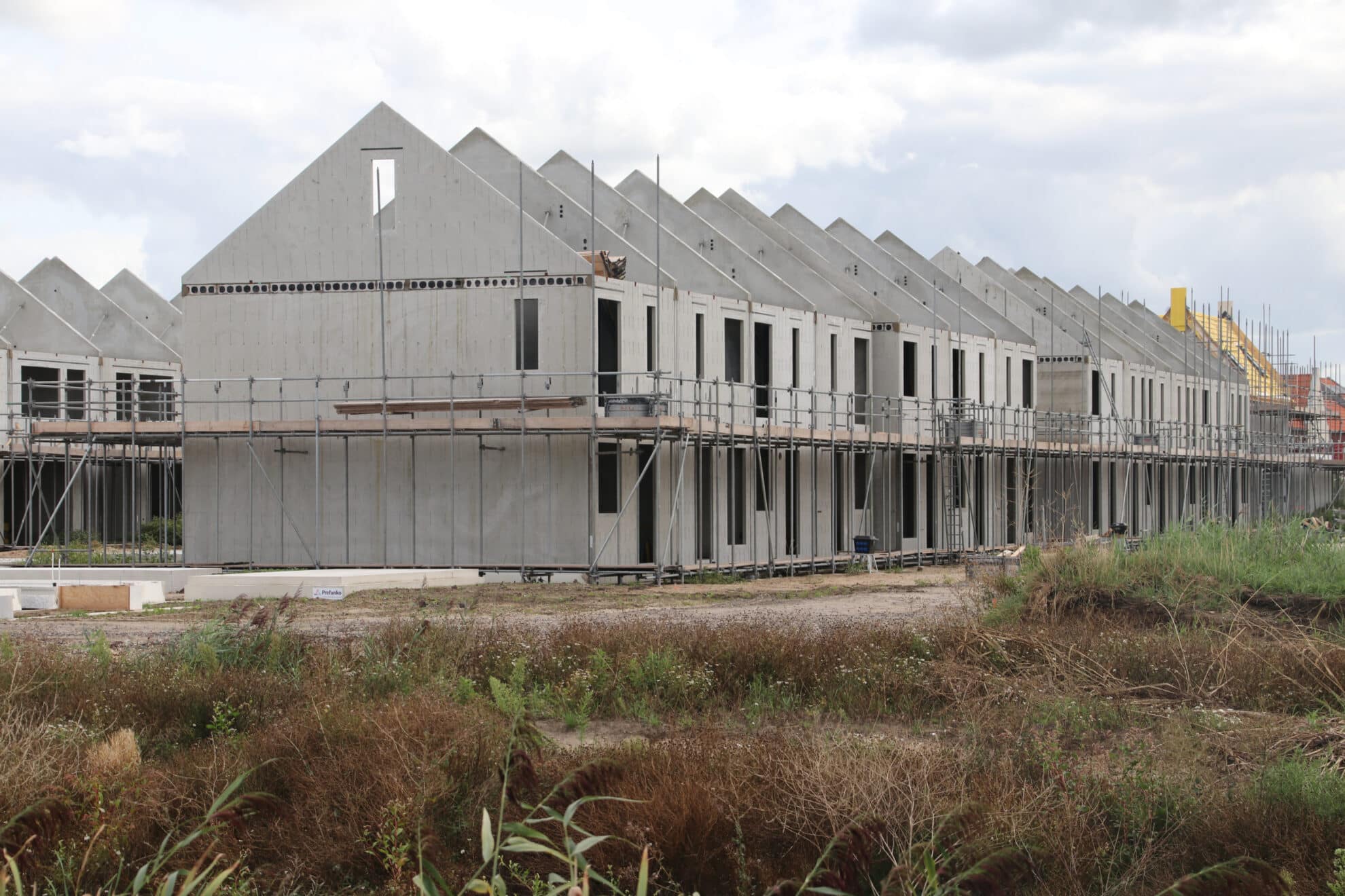 Construction of houses in a new residential district Koningskwartier in Zevenhuizen the Netherlands