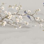 Abstract,Chinoiserie,With,Mountain,Painting,,Ideas,For,Wall,,Room,,Pillow.