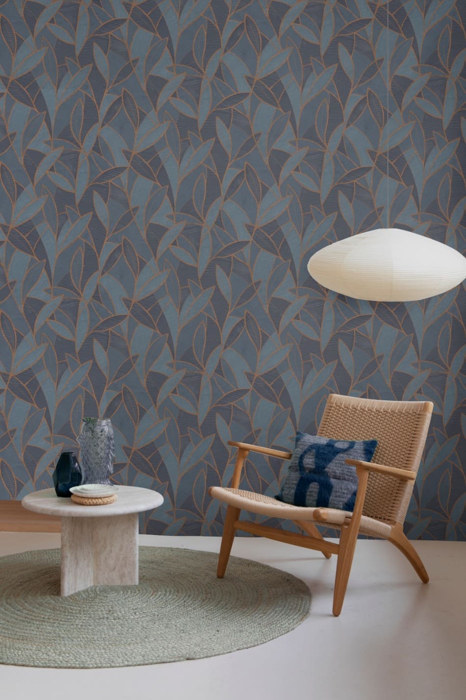 behang bladeren blauw AL26232 s1 1