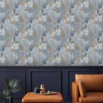 behang bladeren blauw AL26293 s1 1