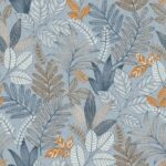 behang bladeren blauw AL26293 s2 1