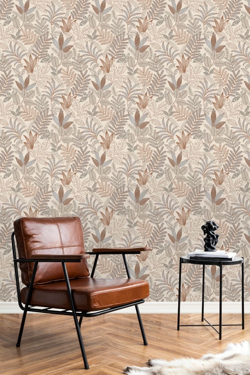 behang bladeren bruin beige AL26292 s1 1