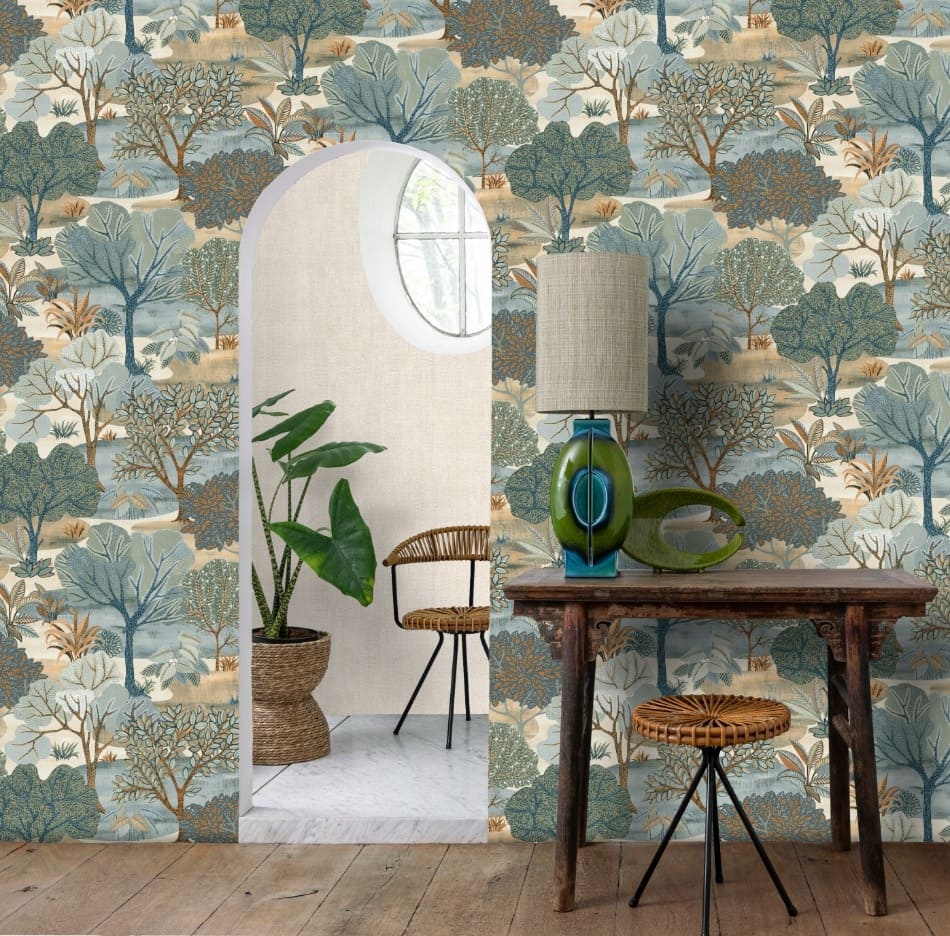 behang groen blauw grijs bomen AL26252 s1 1