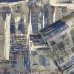 behang grove structuur blauw nikkel goud SM0602 s1