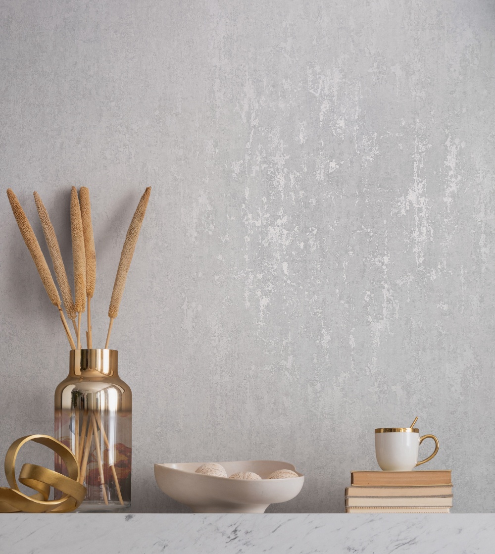 behang metallic beton structuur 35126 s3