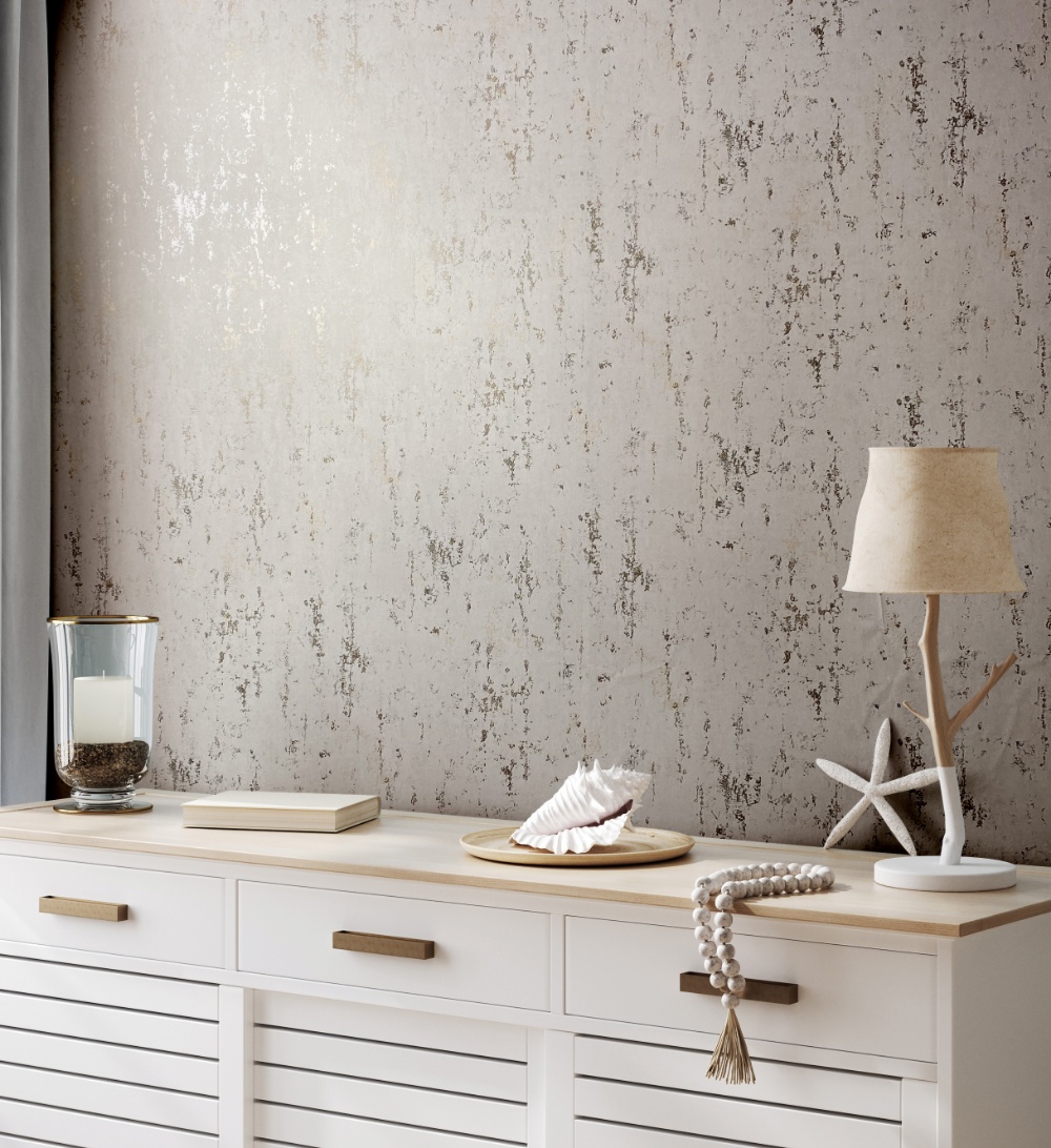 behang metallic beton structuur 35127 s4