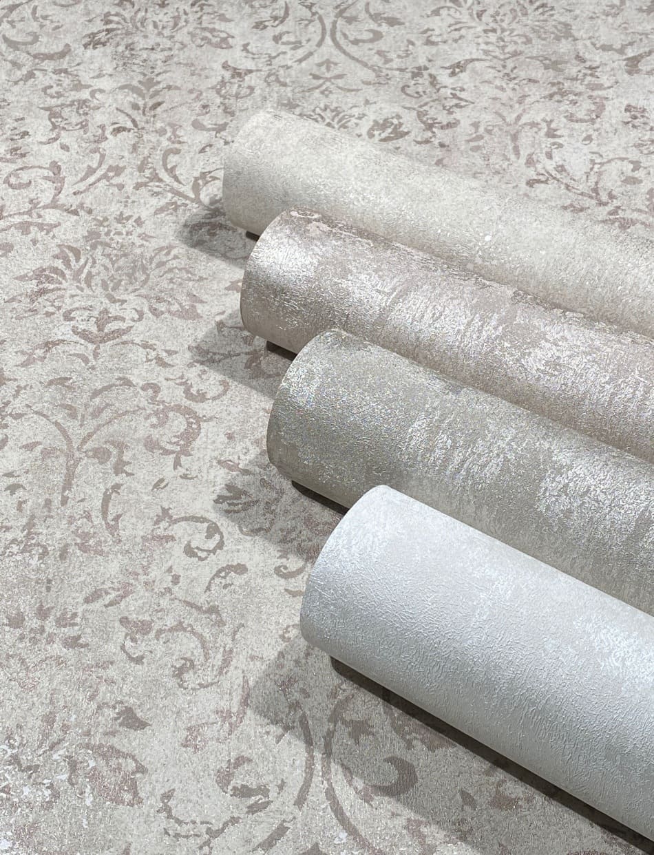 behang metallic grijs roze structuur 34274 s4