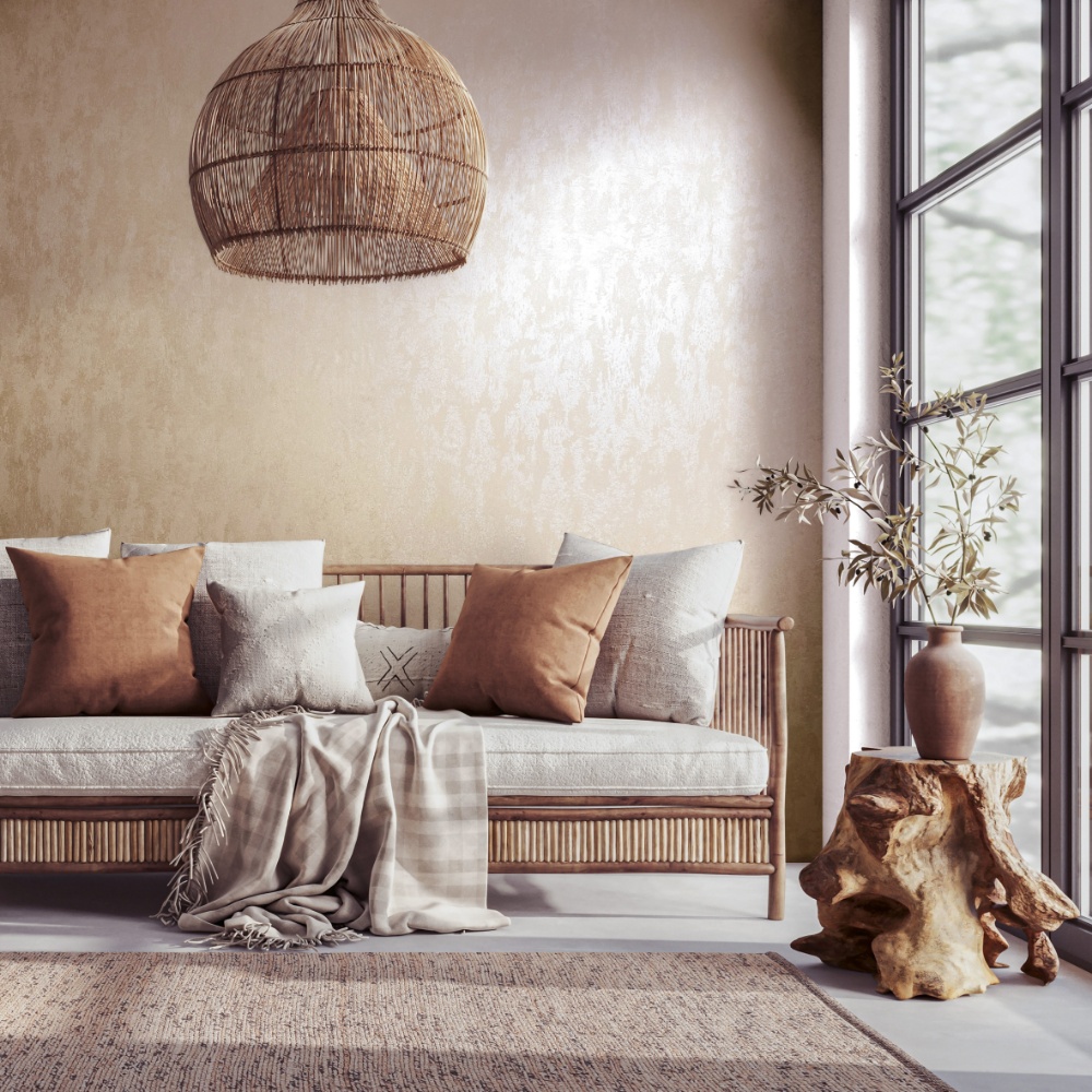 behang metallic roze beige structuur 35131 s1