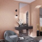 behang metallic terra roze structuur 35129 s1