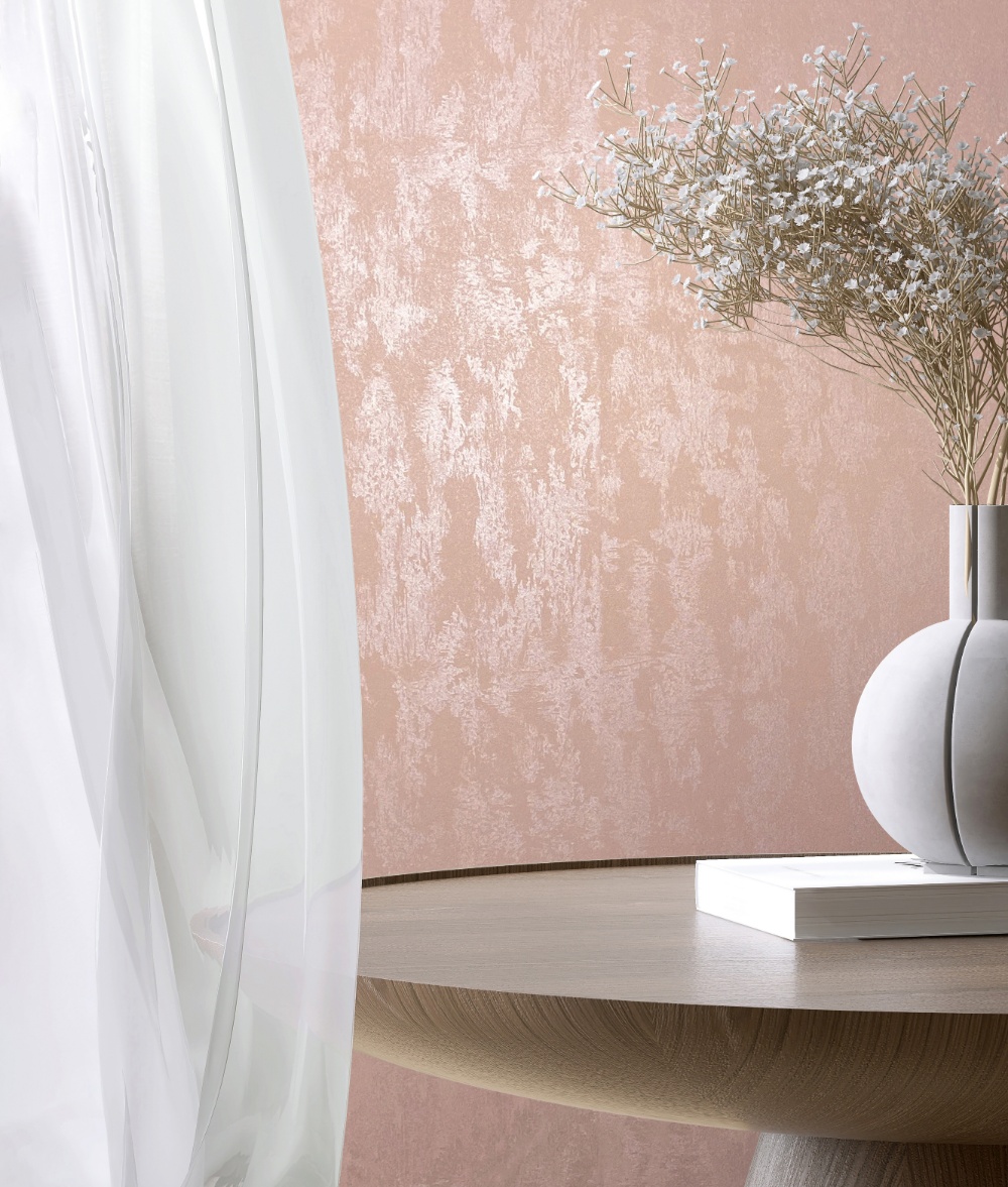 behang metallic terra roze structuur 35129 s3