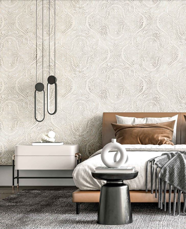behang ornamenten etnisch houtsnijwerk 42210 s1