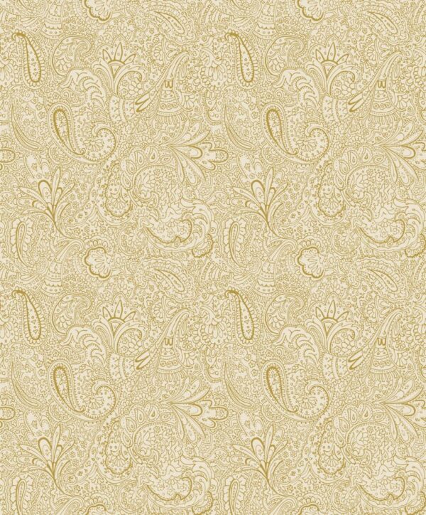 behang paisley bloemen goud geel 11302