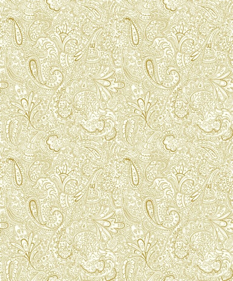 behang paisley bloemen goud wit 11301