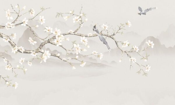 Abstract,Chinoiserie,With,Mountain,Painting,,Ideas,For,Wall,,Room,,Pillow.