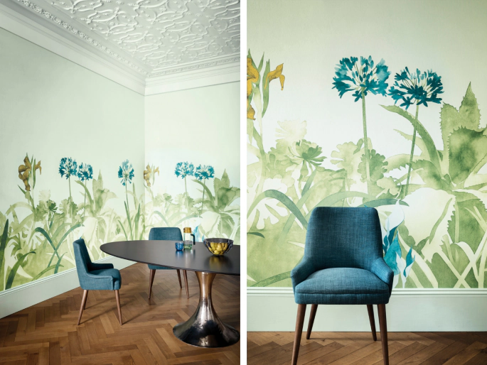 aloe walk glass paint paper library behang