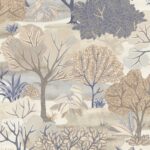 behang beige blauw bomen AL26250