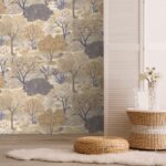 behang beige blauw bomen AL26250 s1