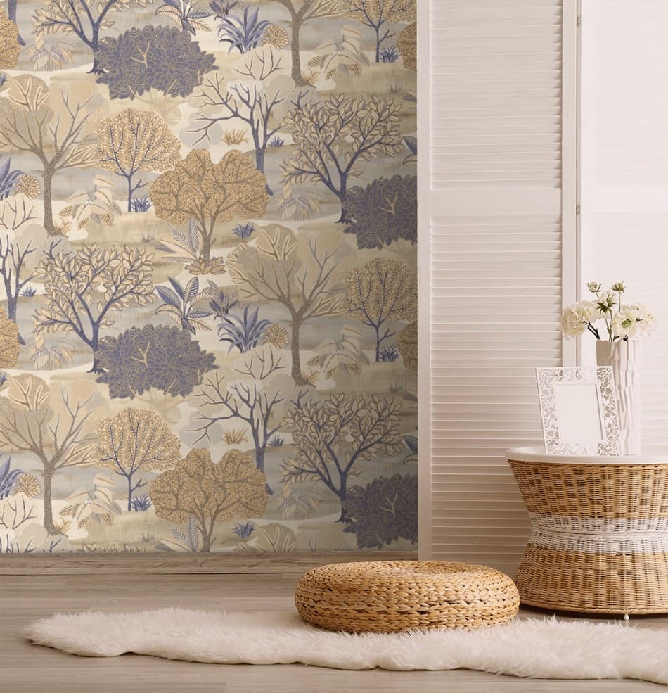 behang beige blauw bomen AL26250 s1