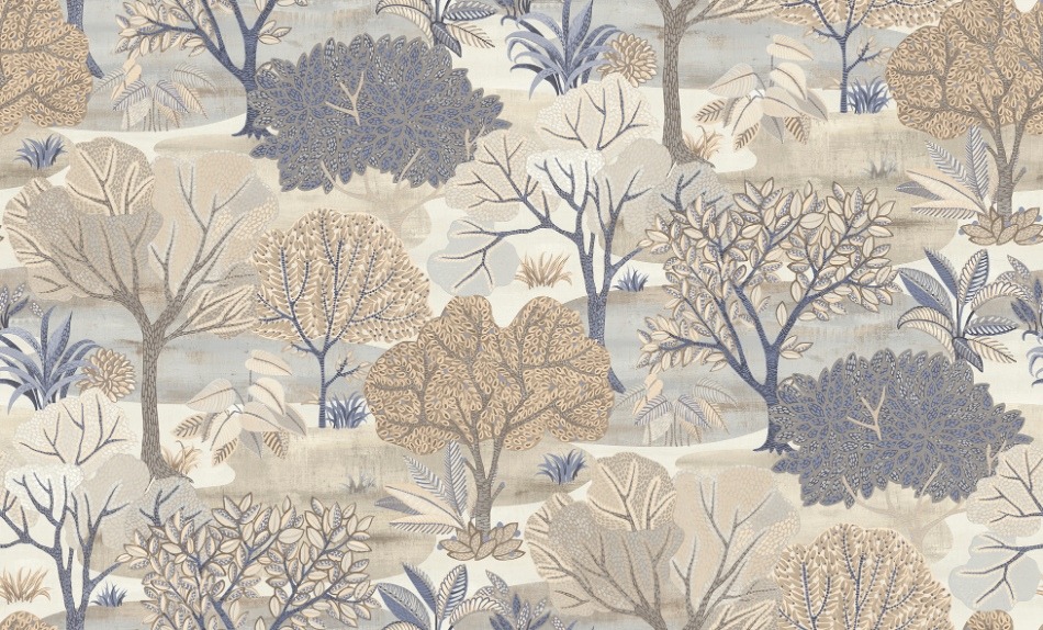 behang beige blauw bomen AL26250 s2