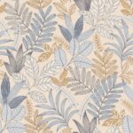 behang bladeren beige blauw AL26291