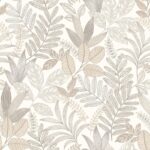 behang bladeren grijs beige AL26290