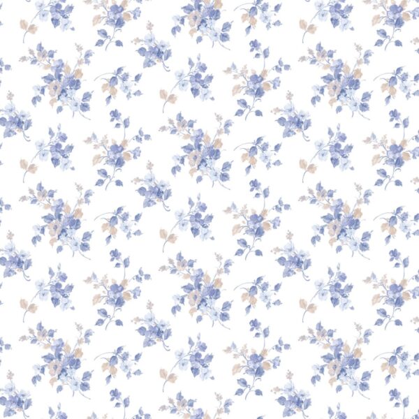 behang blauwe bloemetjes PF38103